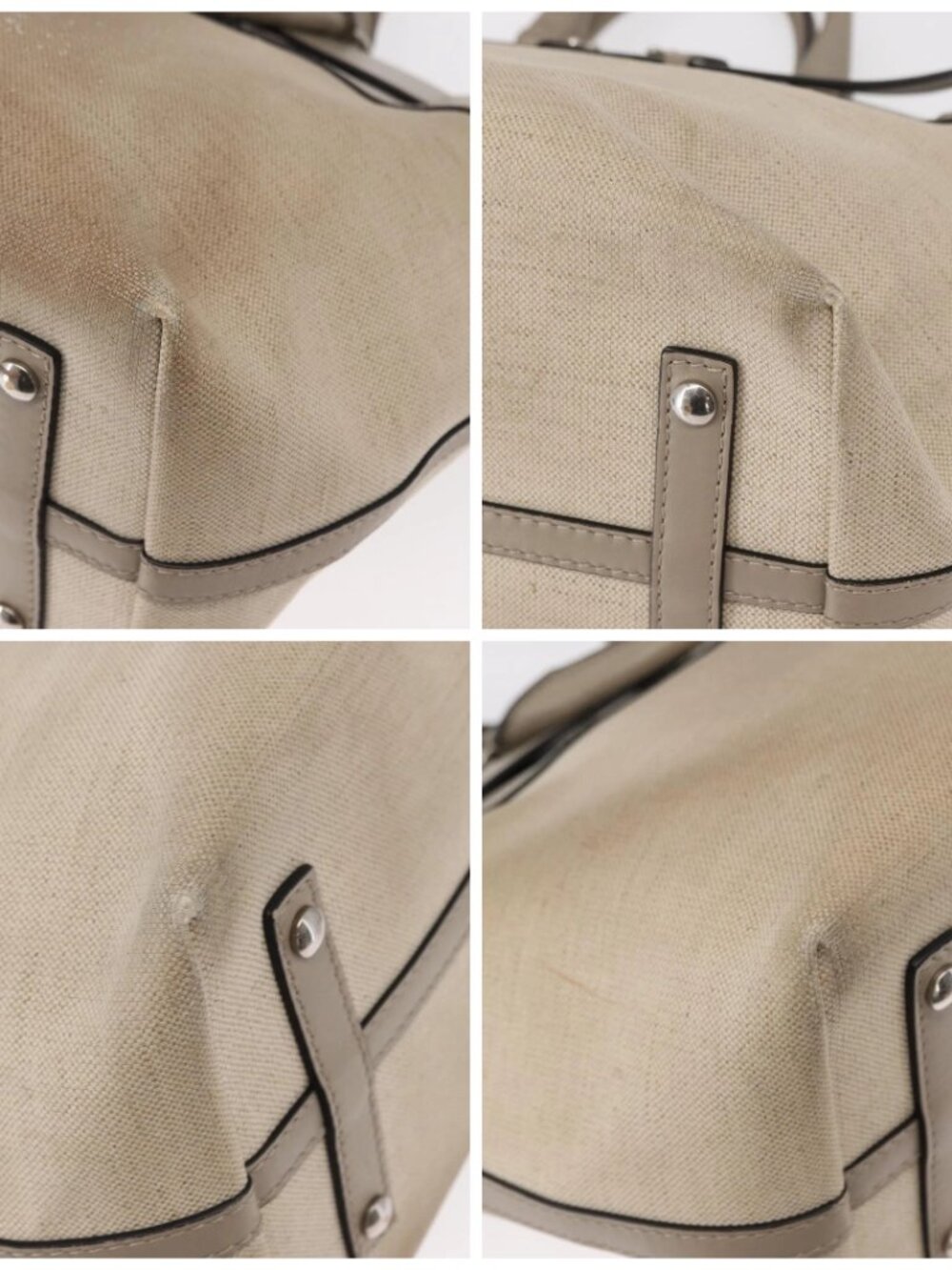 BURBERRY Medium Belt Bag Hand Bag Canvas 2way Beige Silver Auth 149727 - Picture 16 of 16